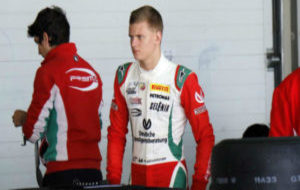 Mick Schumacher, durante unos entrenamientos de F3 en Jerez.