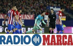 Messi celebra su gol en el Vicente Caldern