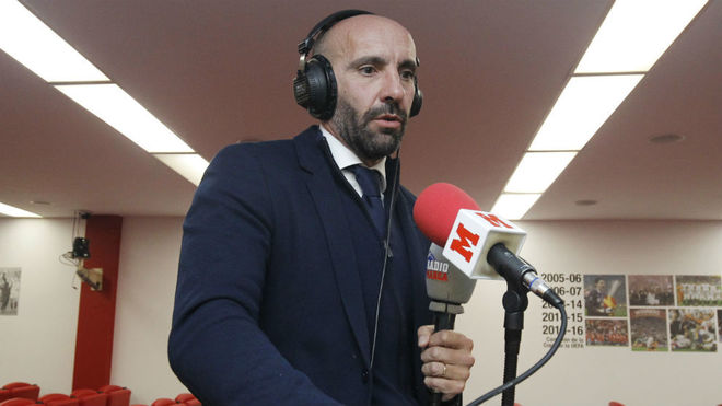 Monchi, durante una entrevista con Radio MARCA Sevilla.
