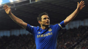 Lampard, celebrando un gol en su etapa con el Chelsea.