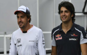 Fernando Alonso y Carlos Sainz, durante la pasada temporada de F1