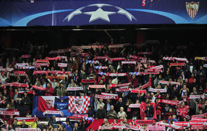 La aficin del Sevilla durante un partido de Champions League.