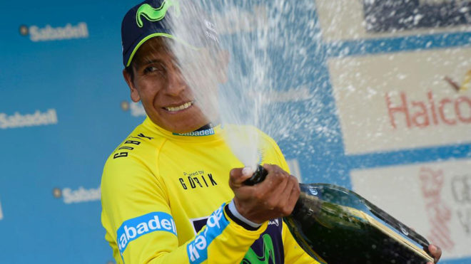 Nairo Quintana celebra la Volta a la Comunidad Valenciana.