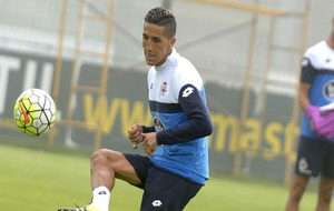 Fajr, en un entrenamiento del Deportivo.