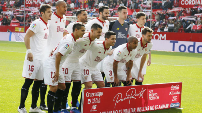 Equipo titular del Sevilla ante el Villarreal.