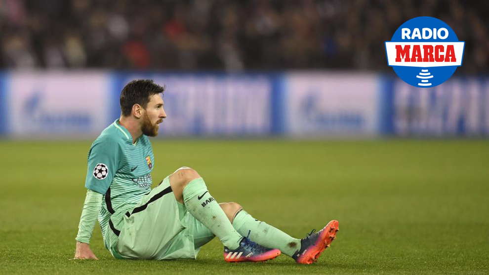 Messi durante el partido contra el PSG