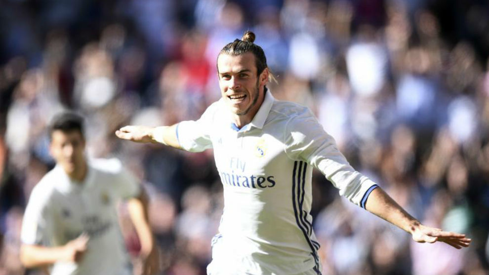 Bale celebra un gol en LaLiga