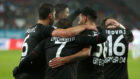 Los jugadores del Bayer, celebrando un gol ante el Augsburgo.