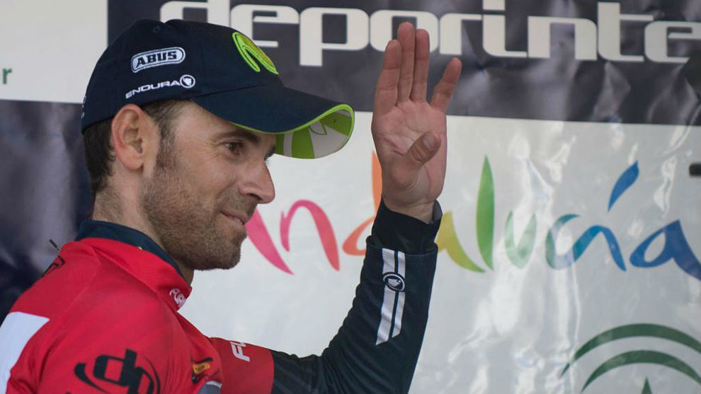 Alejandro Valverde, en el podio de la Vuelta a Andaluca 2017.