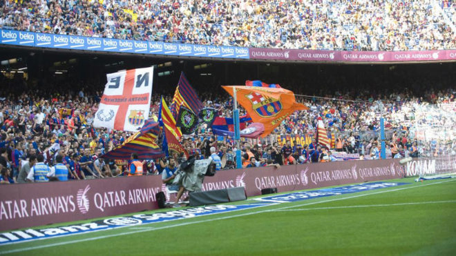 El Espacio de Animacin del Camp Nou durante un partido de esta...