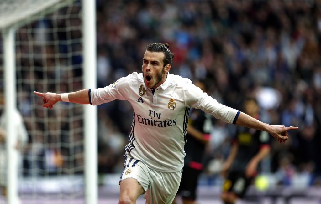 Bale celebra su gol ante el Espanyol