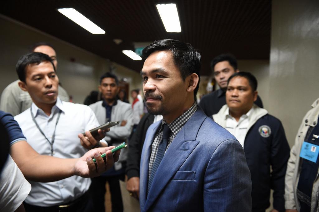 Manny Pacquiao ante los medios