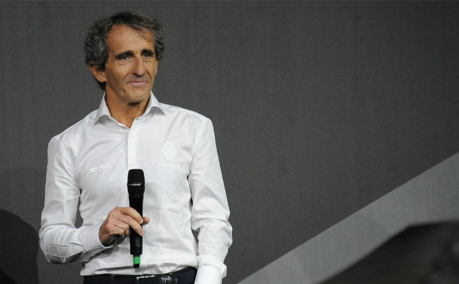 Alain Prost, en la presentacion del Renault RS17