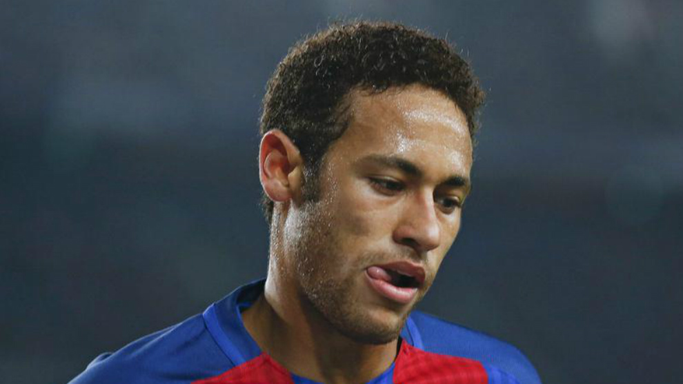 Neymar, serio en el partido contra el Leganés.