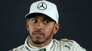Lewis Hamilton, durante la presentacin del equipo
