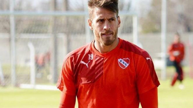 El jugador en un entrenamiento del Atltico Independiente.