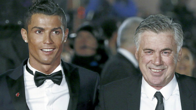 Cristiano Ronaldo y Carlo Ancelotti.