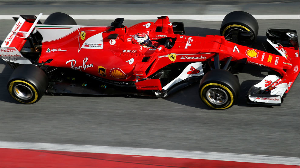 Kimi Raikkonen, con el Ferrari