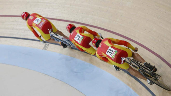 El equipo espaol de velocidad en los Juegos Paralmpicos de Ro.