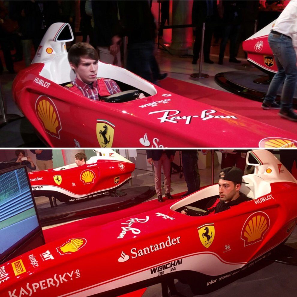 Yoel Ramrez y Viruzz se retan en los simuladores de Ferrari.