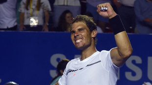 Rafa Nadal celebra su victoria ante Cilic