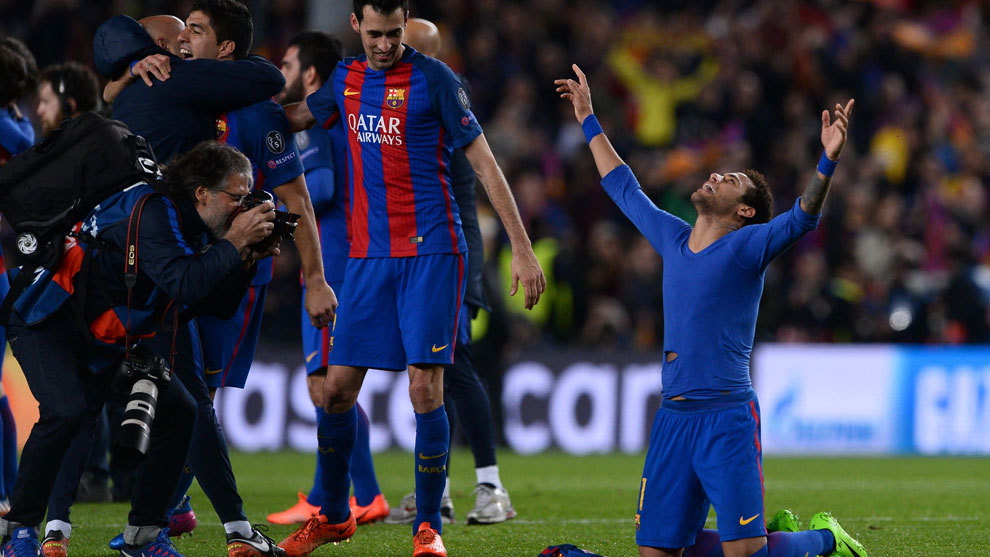 Neymar celebra la victoria de los culs.