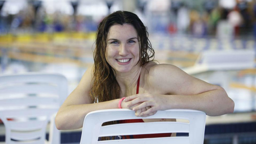 Paula Ruiz posa para MARCA en la piscina del Centro Acutico de...