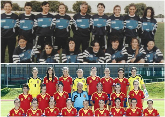 Selecciones espaolas participantes en las Eurocopas de 1997 y 2013.