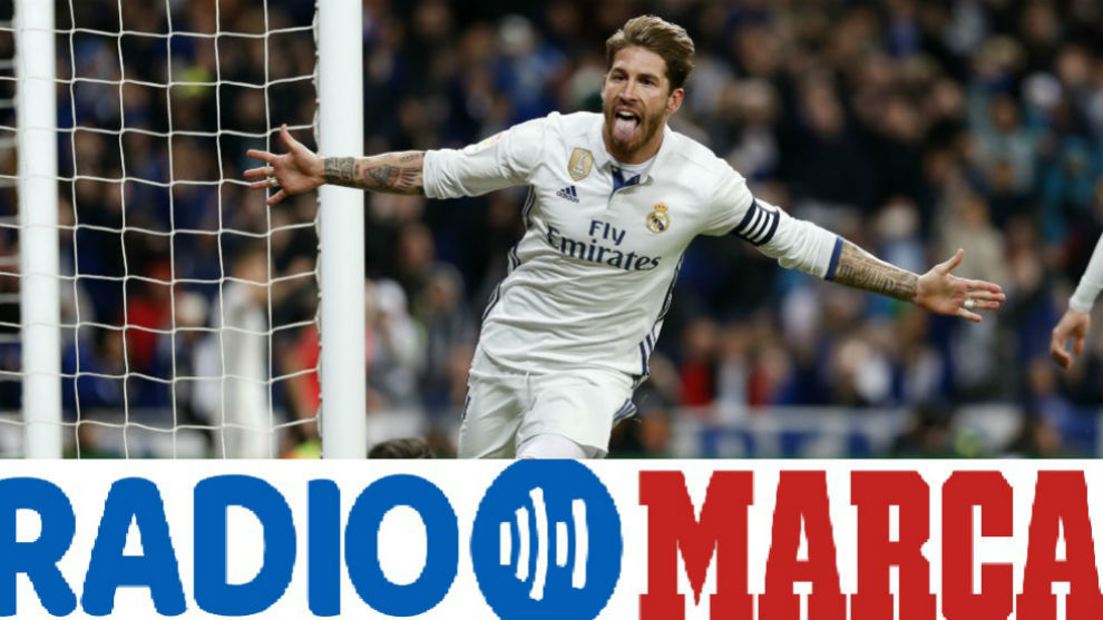Sergio Ramos celebra el gol que dio los tres puntos al Real Madrid