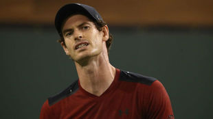 Andy Murray, durante su partido de segunda ronda en Indian Wells ante...