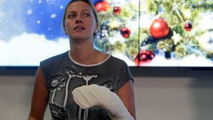 Kvitova, durante una conferencia de prensa tras sufrir la agresin