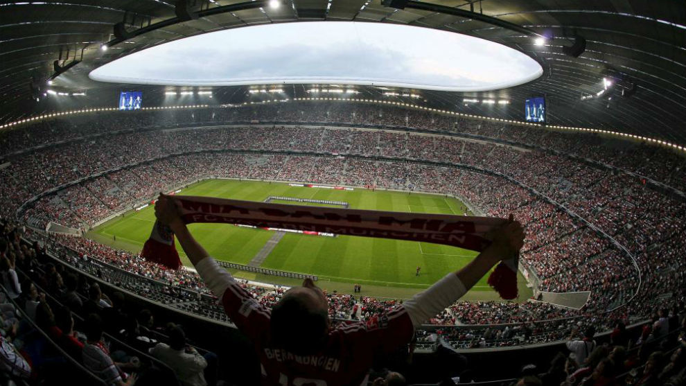 Vista del Allianz Arena antes de un partido del Bayern de Mnich