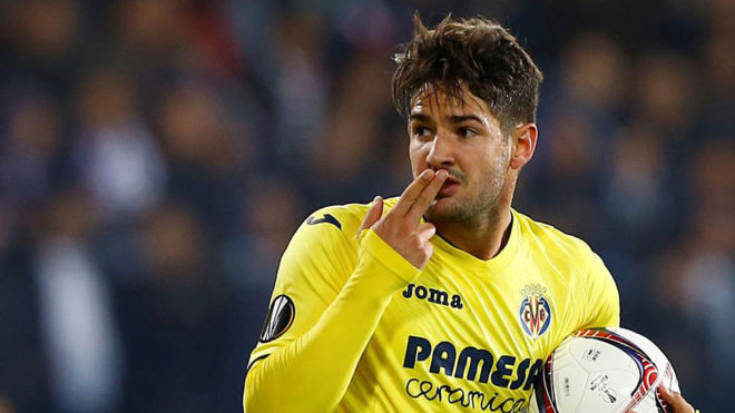 Pato celebra un gol en su etapa en el Villarreal.