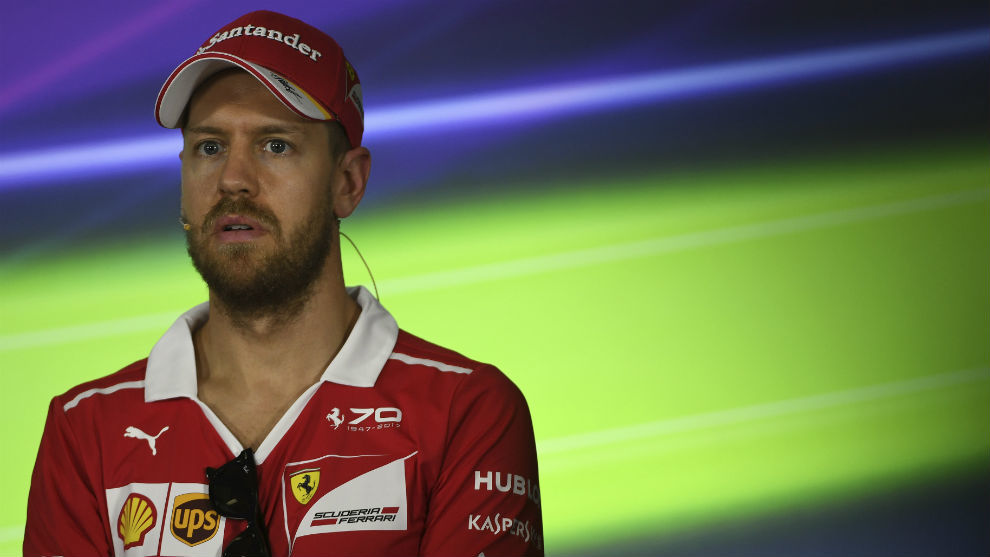 Sebastian Vettel, en la rueda de prensa de Australia