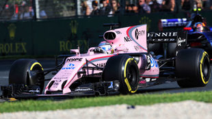 Sergio Prez, a los mandos de su Force India en la carrera de Albert...