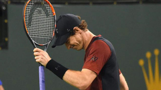 Andy Murray lamentndose en Indian Wells.