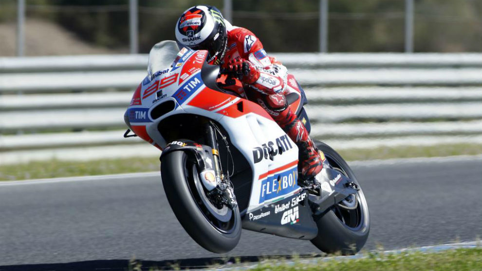 Jorge Lorenzo, en los test privados de Ducati