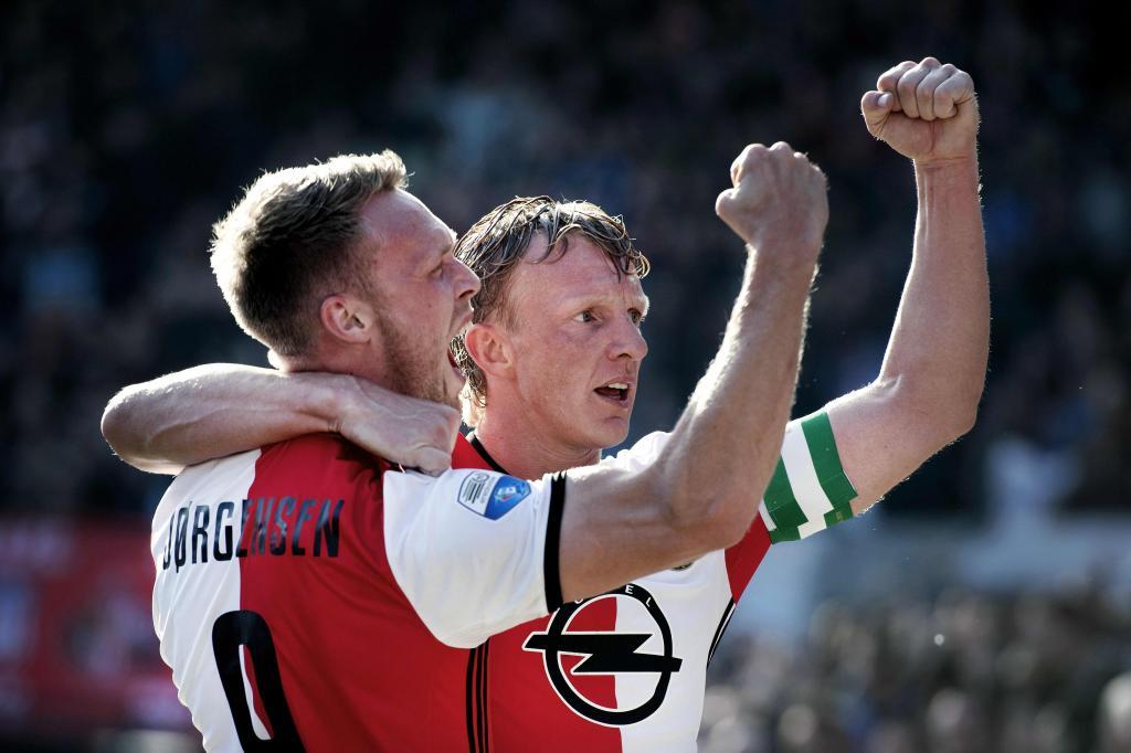Kuyt festeja un gol del Feyenoord.
