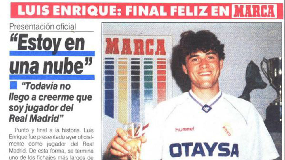 Luis Enrique, en la portada de MARCA del 3 de julio de 1991