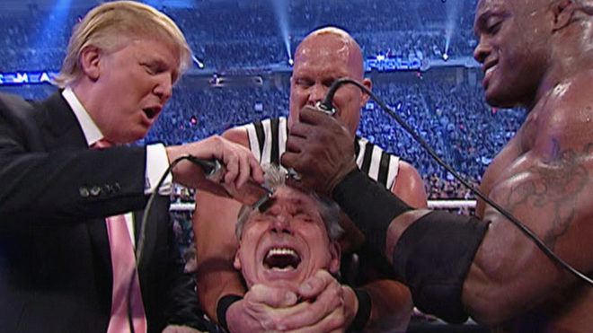 Trump, Lashley y Stone Cold disfrutan del sufrimiento de McMahon