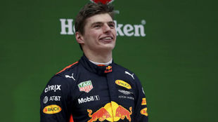 Max Verstappen, en el podio