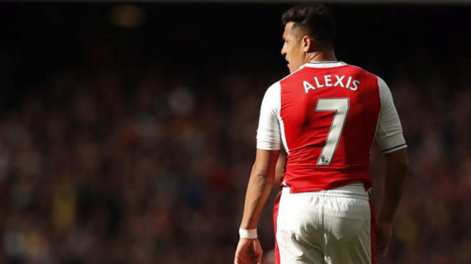 Alexis, en el partido ante el Manchester City.