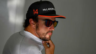 Fernando Alonso, durante el GP de Bahrin