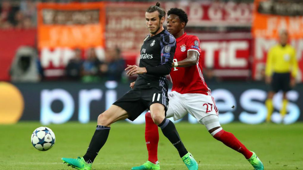 Gareth Bale ante el Bayern en la ida de los cuartos de la Champions