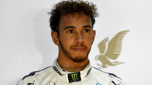 Lewis Hamilton, en el podio al final de la carrera