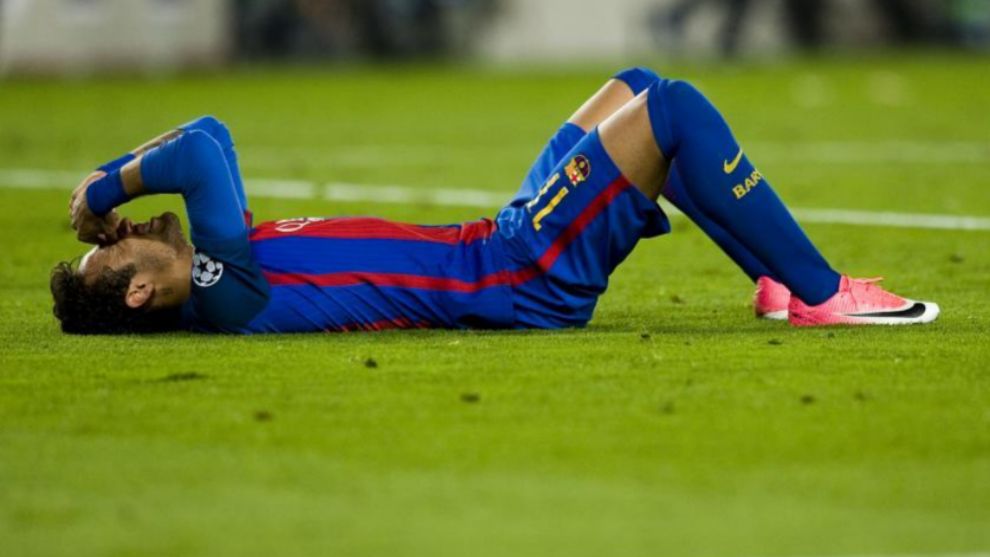 Neymar tras fallar una ocasin azulgrana