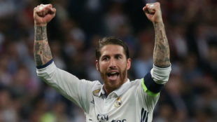 Ramos celebra el pase a semifinales ante el Bayern