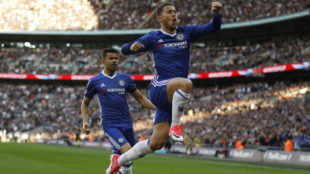 Hazard celebra su gol al Tottenham.