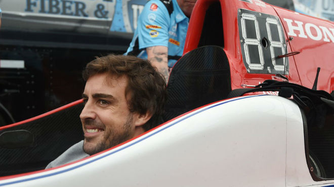 Fernando Alonso, en el GP de Alabama de la IndyCar.