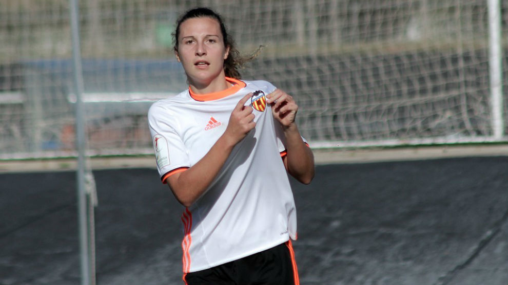 Marta Peir celebra un gol esta temporada.